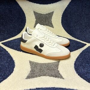 Isabel Marant Women’s Bryce Lace Sneaker White Black Size 39 40